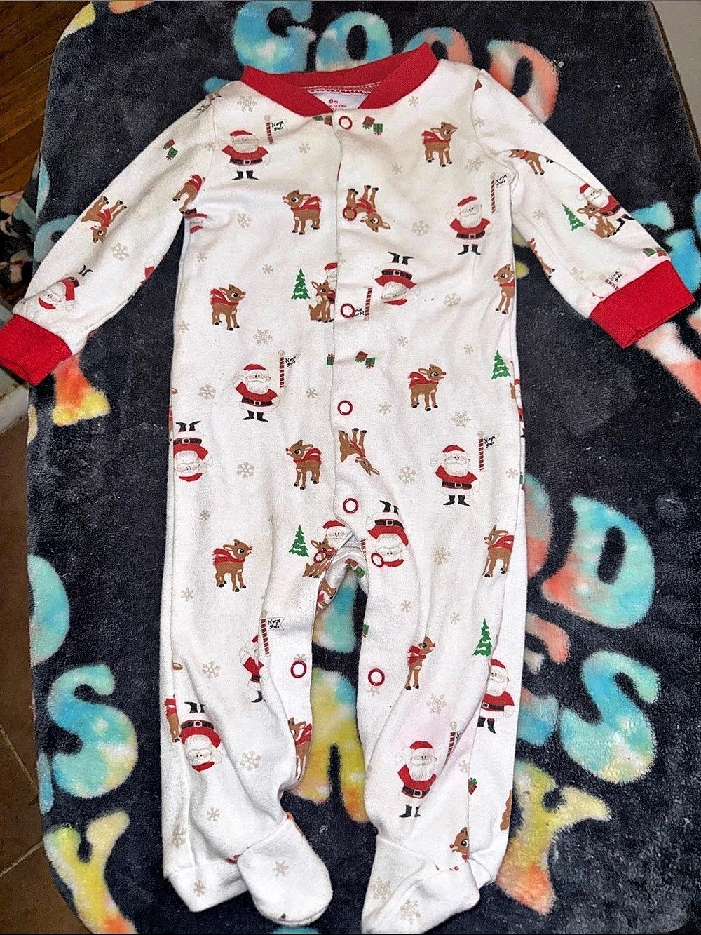 Baby Christmas Footed Sleeper Like New